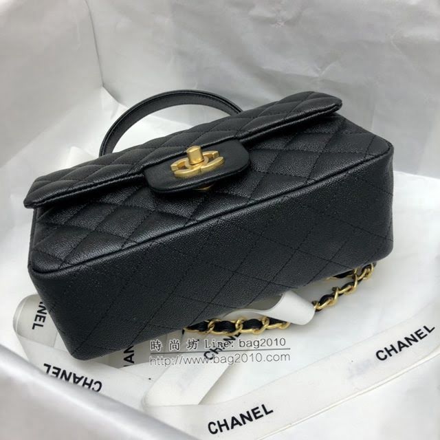 Chanel女包 香奈兒專櫃經典走秀款手提女包 Chanel果粒壓花小牛皮口蓋包  djc4327